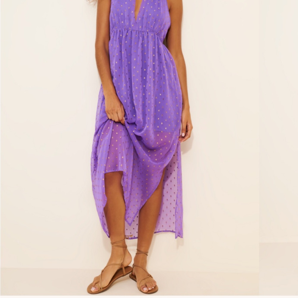 Elegant Purple Sleeveless Dress